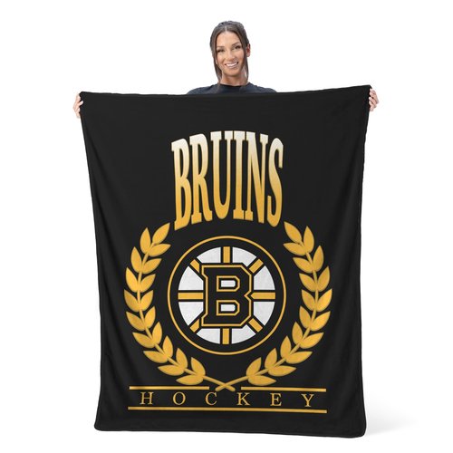 Northwest NHL Boston Bruins Silk Touch Throw Blanket - Official NHL Licensed, Ultra-Soft Fleece - Cozy Game Day Essential for Fans, Unisex Gift, 46" x 60"