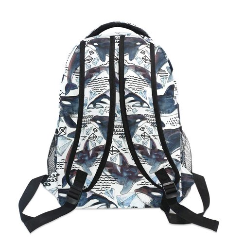 AUUXVA Sea Animal Killer Whale Backpack College School Book Shoulder Bag Travel Daypack for Boys Girls Man Woman