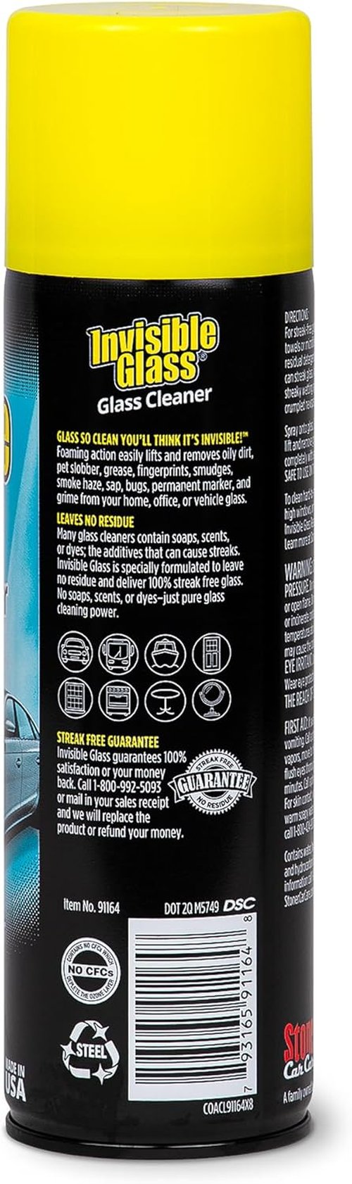 Invisible Glass 91164-6PK Premium Streak-Free Glass Cleaner Spray - Ammonia-Free & Tint-Safe | 19 oz (Pack of 6)