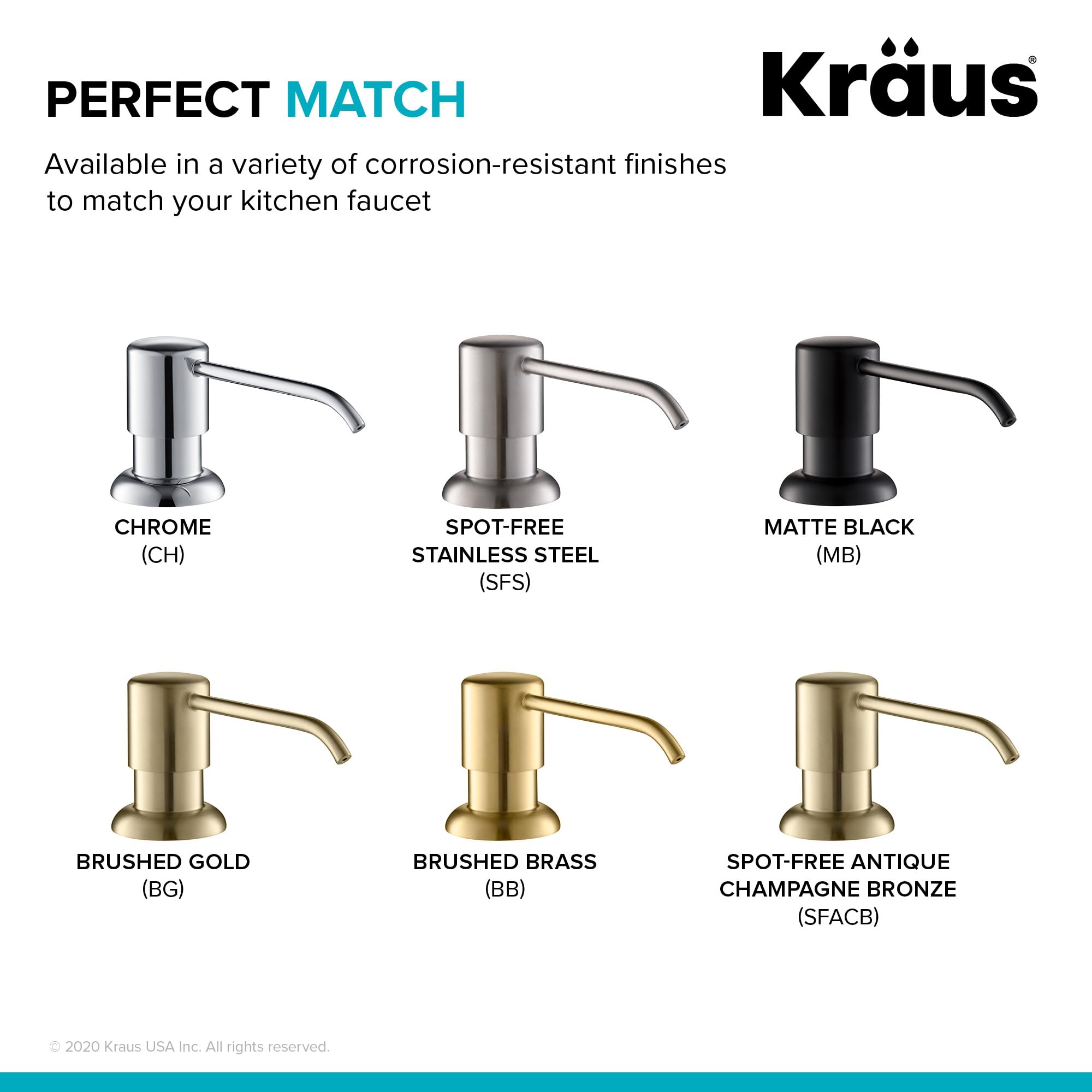 Kraus Spot Free Kitchen Soap Dispenser Boden™ in All-Brite Stainless Steel Finish, KSD-53SFS