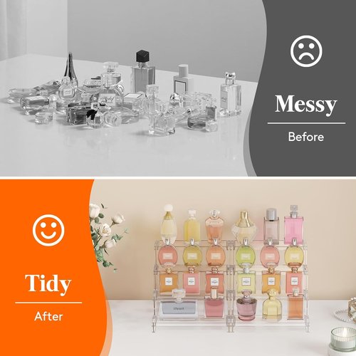 Lifewit Perfume Organizer - Clear Makeup Display Shelf for Vanity & Bathroom - 23 cm (9")