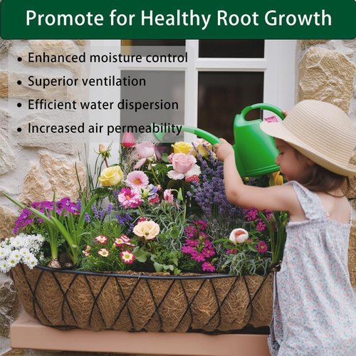 Coco Liner | Pre-Formed Replacement for Planters, Window Boxes & Fence Flower Baskets - 24in, 2pcs