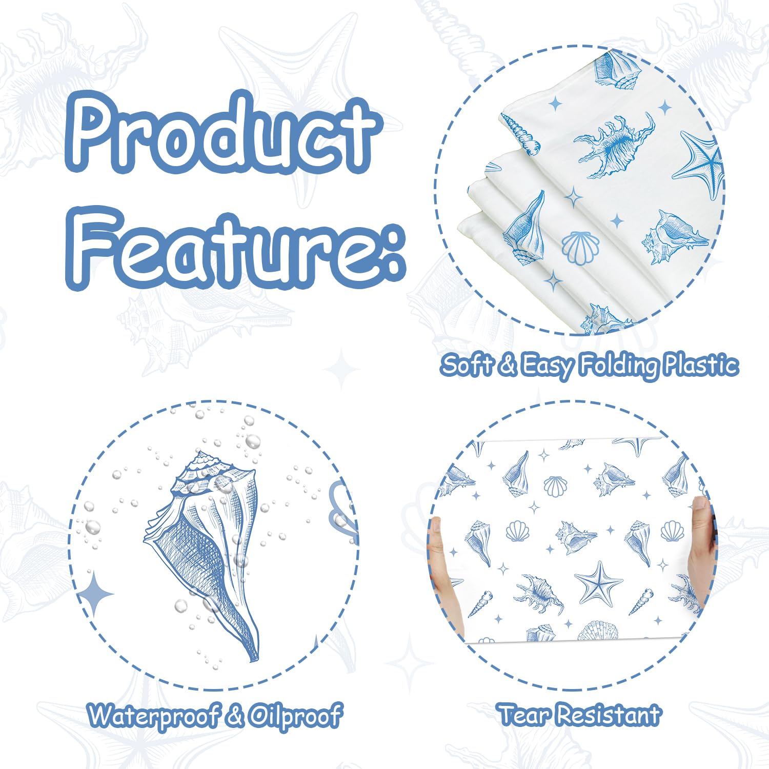 Last Toast on the Coast Bachelorette Table Cloth Blue Coastal Bachelorette Party Decorations Seashells Beach Table Cloth Ocean Nautical Table Cover for Girl Wedding Bridal Shower Picnic Camping Party