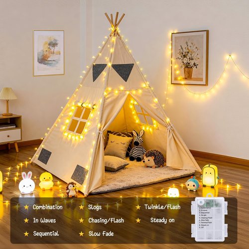 JMEXSUSS Battery Operated String Lights - 66ft 200 LED Warm White Fairy Lights with Remote | Indoor & Outdoor Use