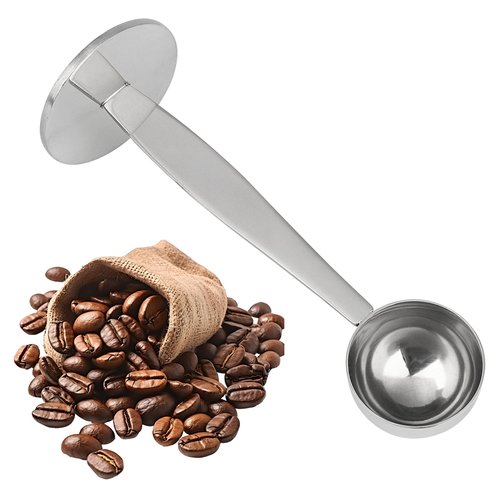 DFD 2-Inch-1 Coffee Scoops, 304 Stainless Steel Tablespoon Measure Spoon with Pressed Bottom for Coffee Bean Press Coffee Grinding Pressing（Silver15 ml）