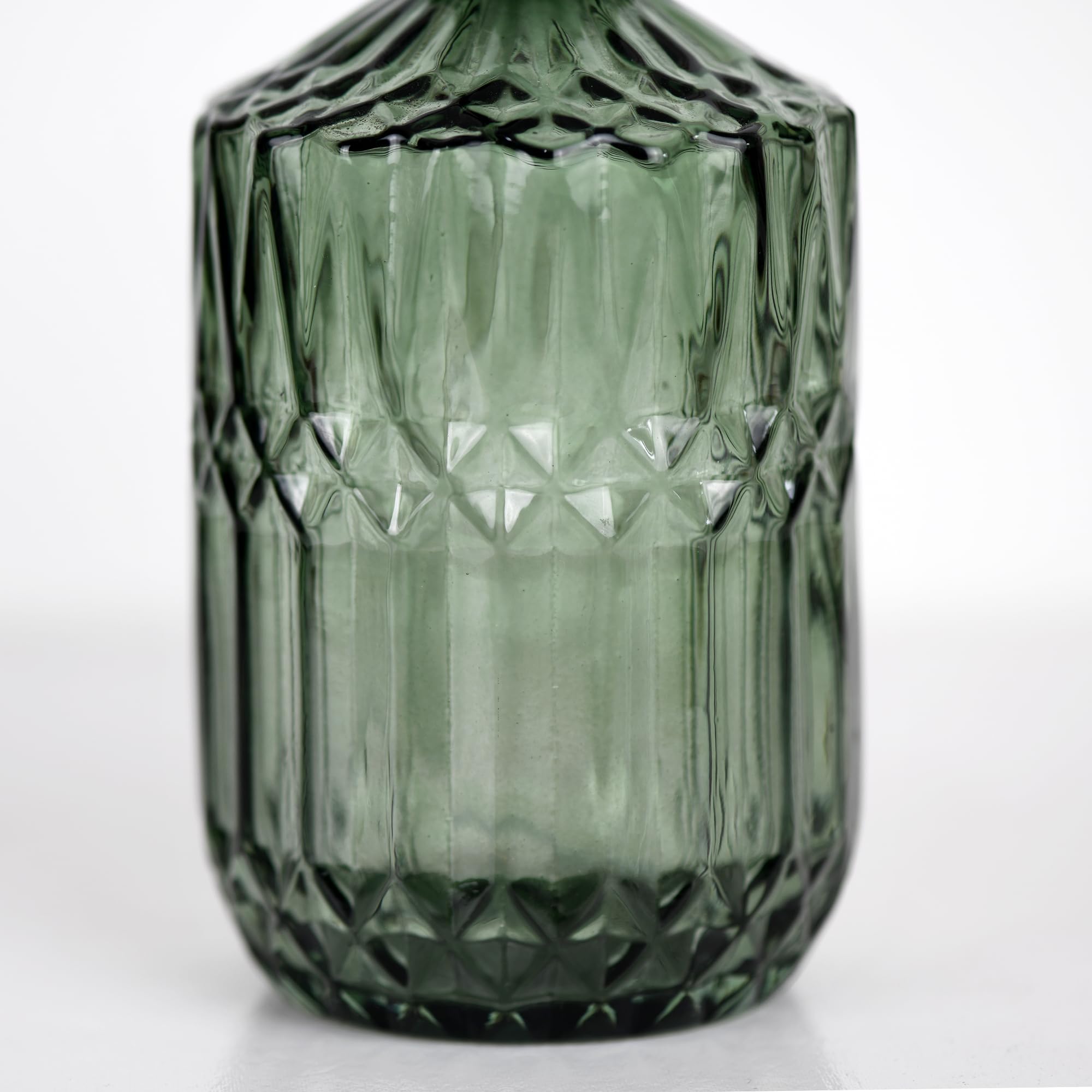 SDlumeiy 18 oz Dark Green Thick Glass Soap Dispenser with Black Rustproof Pump Refillable Bathroom, Kitchen Soap Dispenser for Hand Soap, Detergent, Lotion (Dark Green)