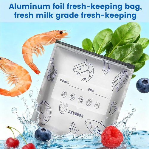 30Pcs Reusable Aluminum Foil Sealing Bags, upgraded reusable food storage and preservation slip-lock bags, stand-up design, kitchen food storage bags.