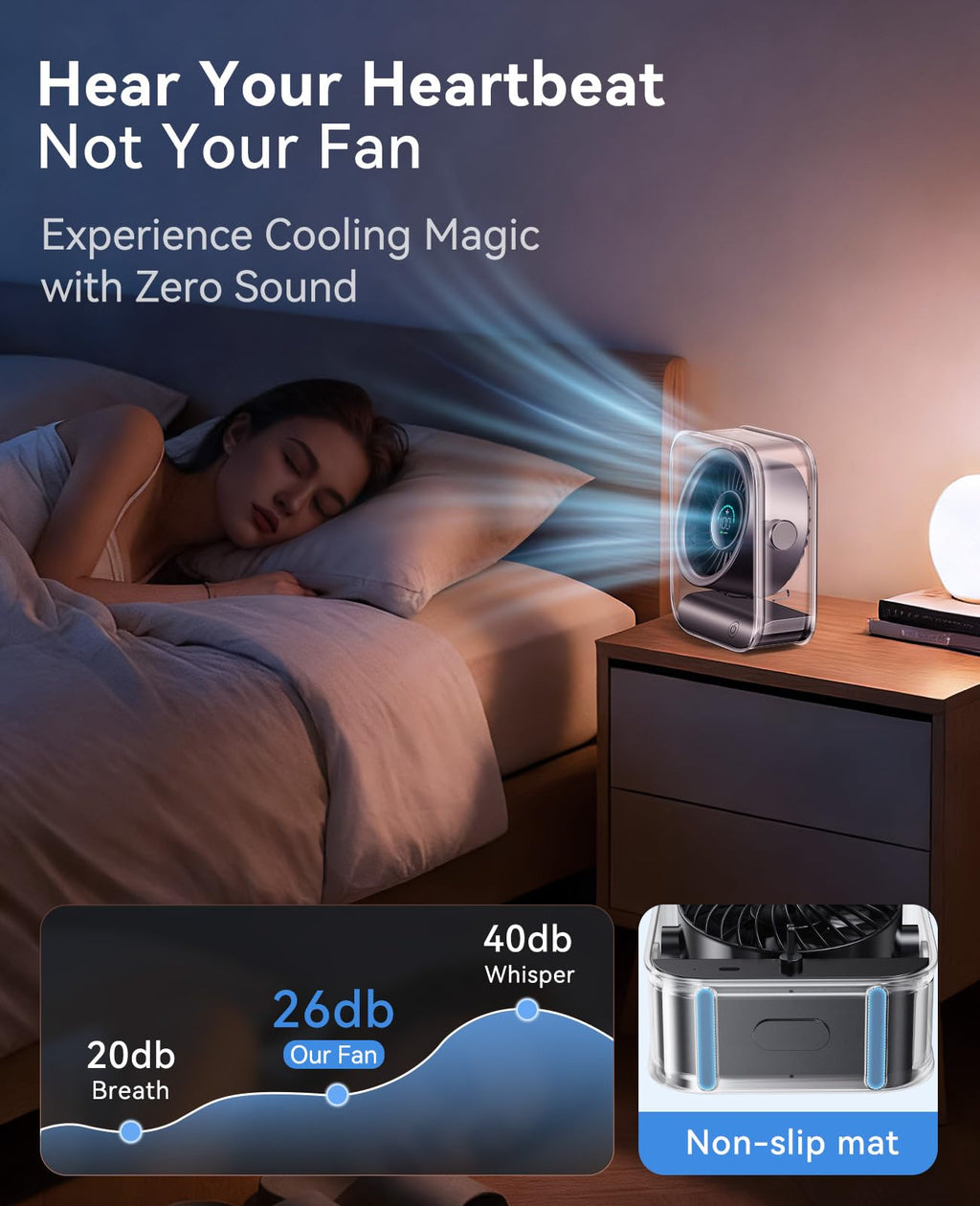 DIGIX Portable Desk Fan for Bedroom, Rechargeable Small Table Fan with 100 Speeds, 90° Rotation, Turbo Airflow, LED Display, Quiet Personal USB Cooling Fan for Office Home Travel Camping, Black