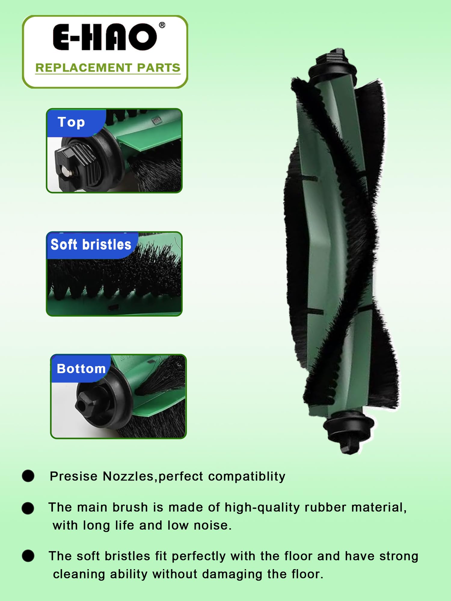E-HAO Vacuum Multi-Surface Brush Replacement Parts for iRobot Roomba Essential Series, Accessories Brushes for 104 Vac, 105 Vac, 105 Combo, Q0120, Q0110, Q0520, Y0140, Y0110, Y01120, Y051020. 3-Pack