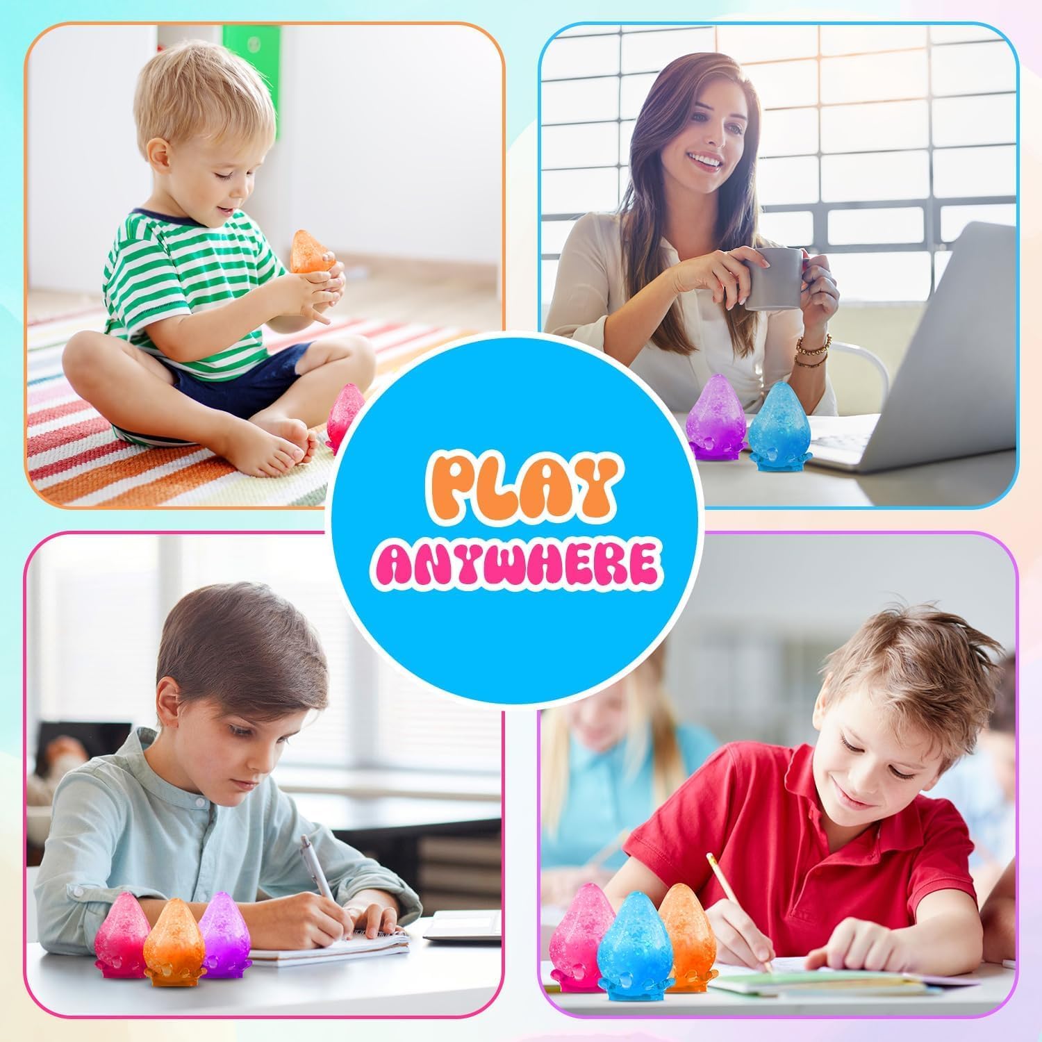 Skiennix Fidget Cube - Stress Relief Squishy Toy for Anxiety | Pink Sensory Toy for Kids