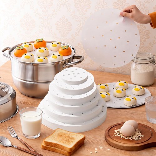 Air Fryer Parchment Paper, Set of 120, 12 inch Air Fryer Liner/Bamboo Steamer Liners/Perforated Parchment Paper for Air Fryer, Steaming Basket and More