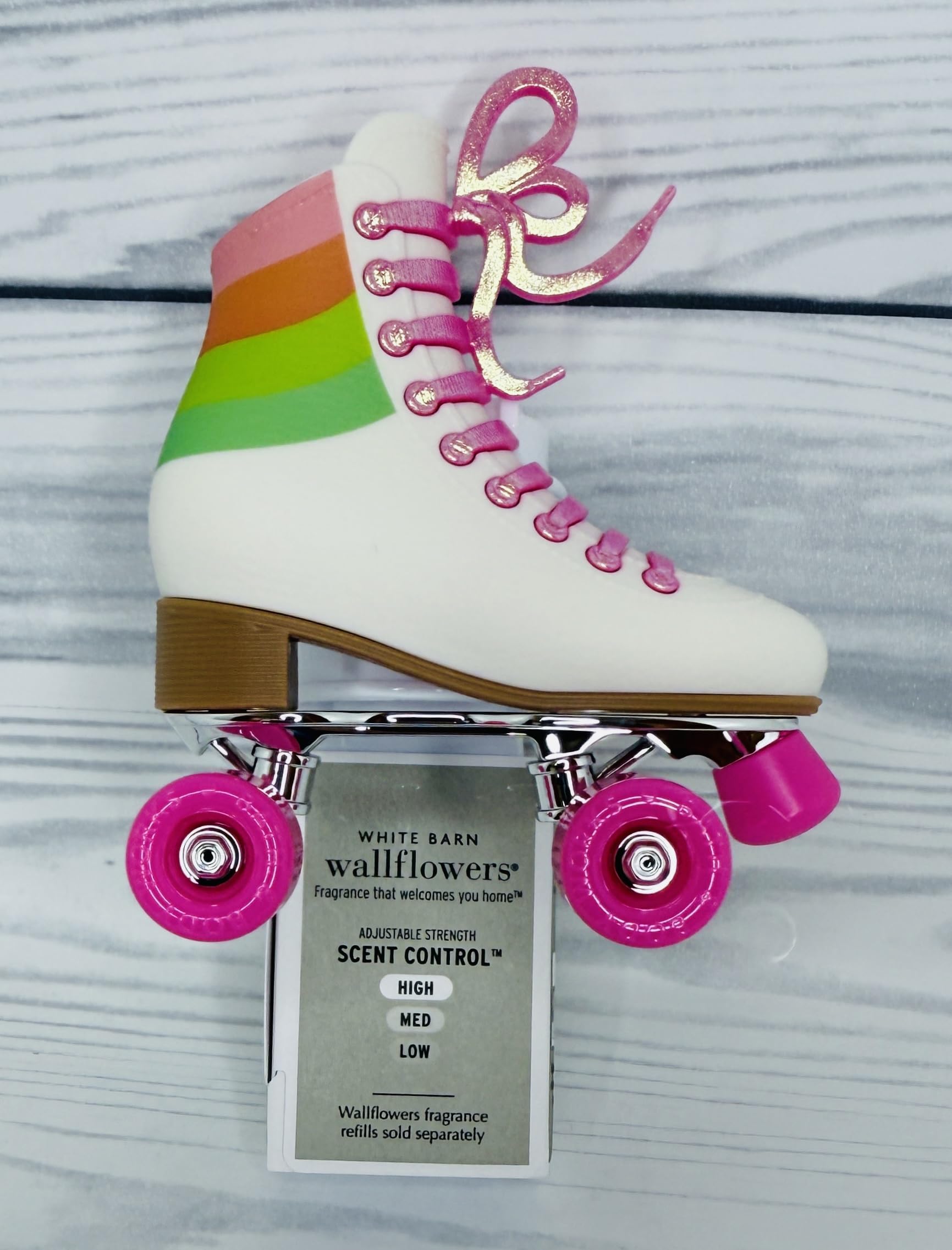 Bath and Body White Skate with Pink Wheels Adjustable Wallflowers Scent Control Fragrance Plug