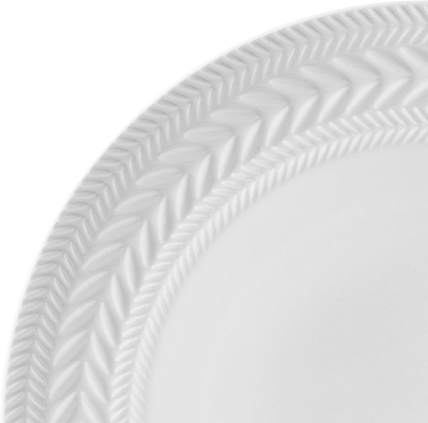 Pfaltzgraff Josephine 24-Piece Dinnerware Set - Elegant Porcelain Dish Set for 8 | Embossed Basket Weave Design, White
