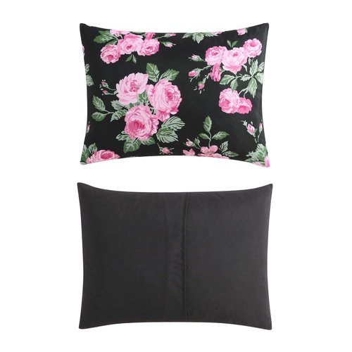 Betsey Johnson - King Bedding Set, Wrinkle-Resistant 8 Piece Bed Set, Ultra-Soft Comforter w/Matching Bed Sheets, Pillowcases & Throw Blanket, Lightweight for All-Season Comfort (Garden Floral Pink)