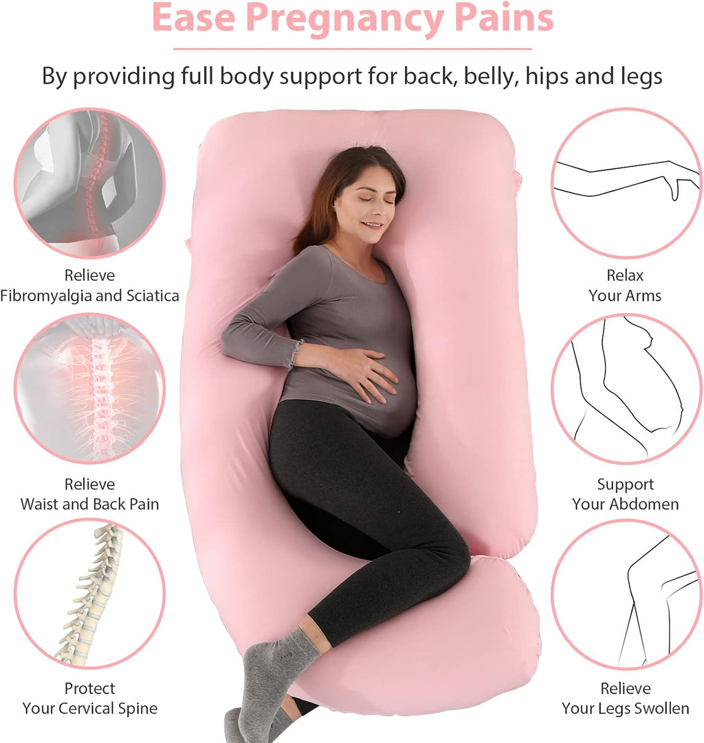 Victostar U-Shaped Pregnancy Pillow - 57 Inches Full Body Support for Back, Hips, Legs & Belly
