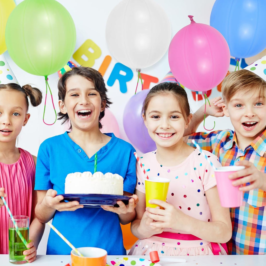 Neon Punch Balloons - Heavy Duty Party Favors for Kids | 40-Pack Sensory Toys & Easter Basket Stuffers