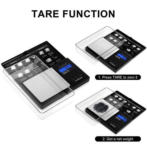 Fuzion Digital Pocket Gram Scale .1 Gram Accuracy, 1000g Small Jewelry Scale, Mini Digital Scale for Food, Herb, Spice, Coin - Weight Gram and Oz