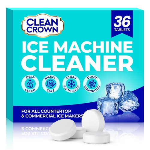 CleanCrown Ice Machine Cleaner (36 Pack), Ice Machine Descaler, Nickel Safe Cleaner and Descaler for Frigidaire, Opal, GE Profile, Kitchenaid Countertop and Nugget Ice Makers