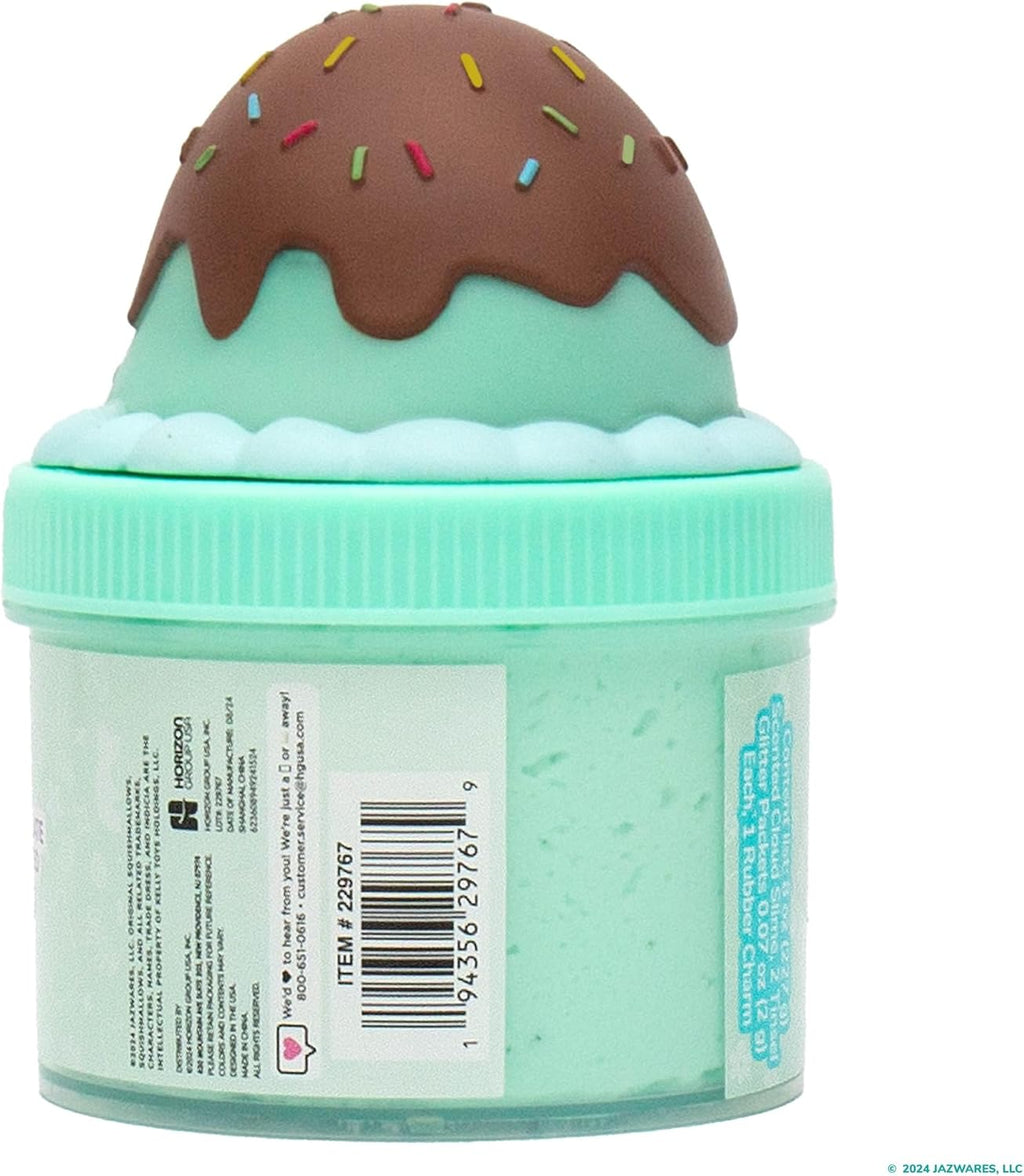Squishmallows Maya The Ice Cream Cloud Slime - Chocolate-Scented 8 oz. Storage Container With Figurine Topper