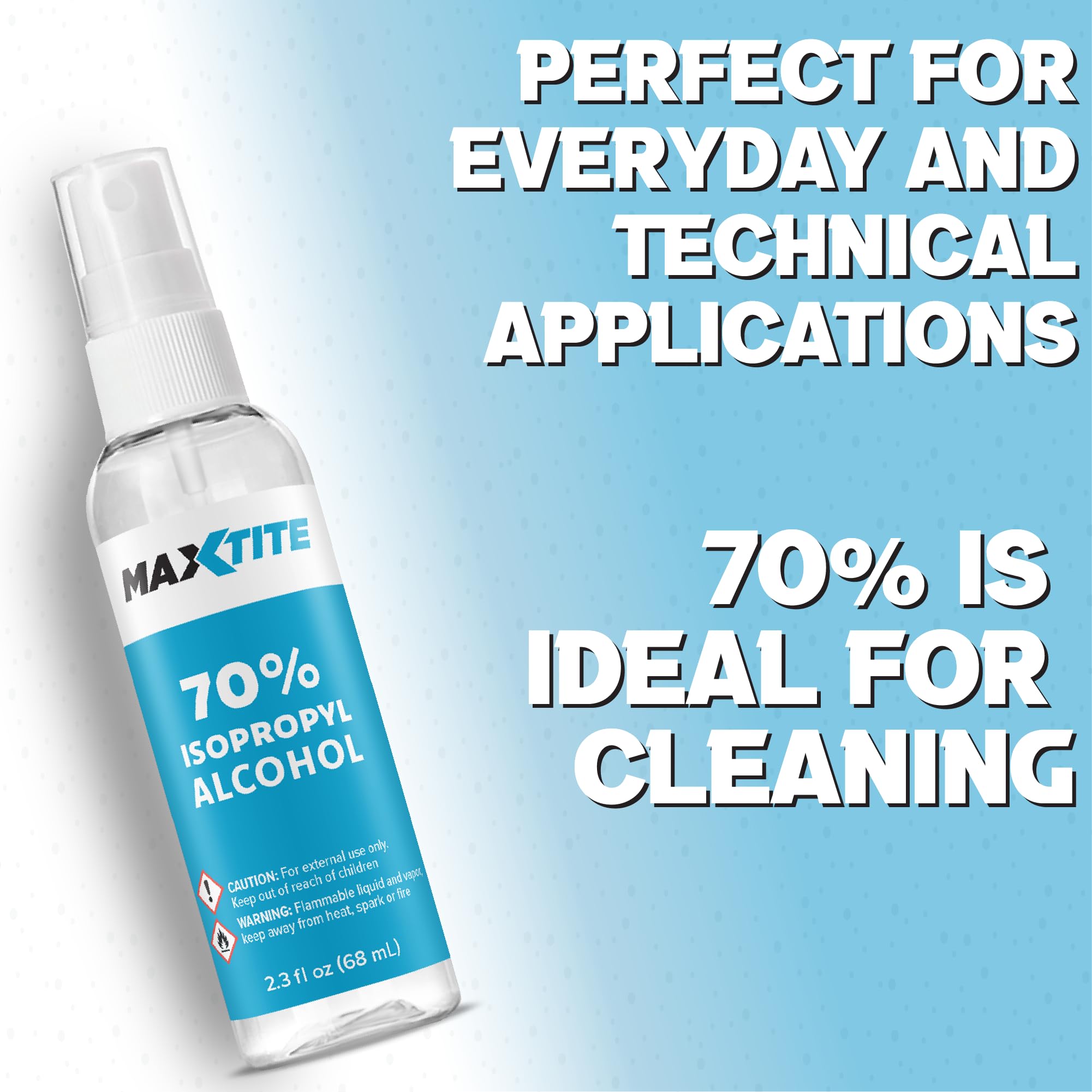 MaxTite 70% Isopropyl Alcohol - 2.3 fl oz Spray, 2 Pack - Made in The USA