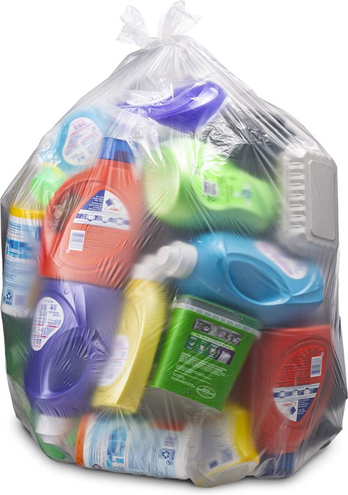 45 Gallon Trash Bags Heavy Duty, (Huge 100 Bags w/Ties) Clear Recycling Extra Large Trash Bag Liners. 40 Gallon, 42 Gallon, 44 Gallon, 45 Gallon, 31 Gallon, 32 Gallon, 39 Gallon Clear Trash Can Liners