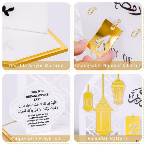 SelfTek Ramadan Advent Calendar 2026, DIY Countdown Calendars Decorations for Home, 30 Days Til Eid, Ramadan G-ift,Eid Decor(Acrylic)