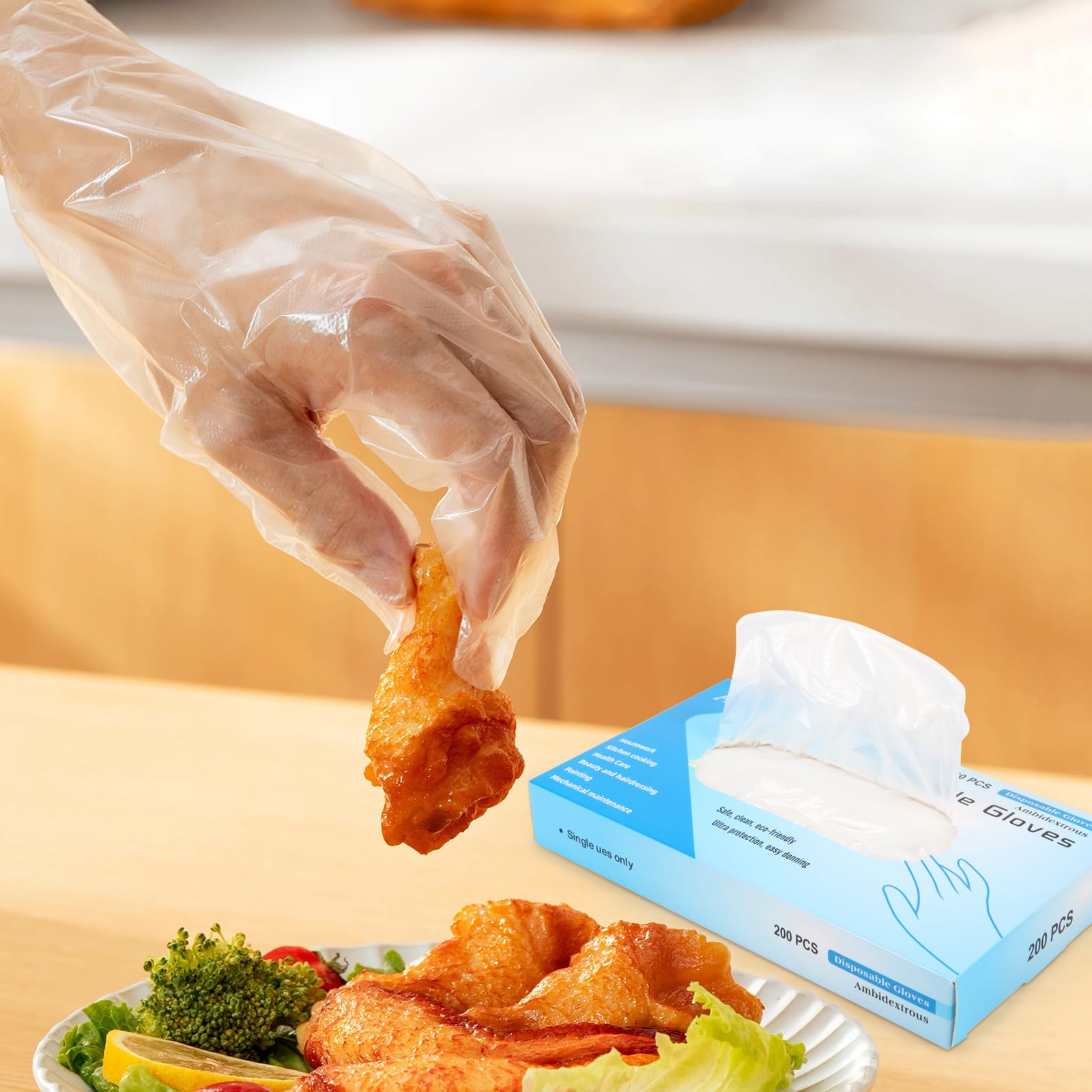 AiDiAiLa 800PCS Disposable Plastic Gloves For Isolating Bacterial Stains That Can Come Into Direct Contact With Food…