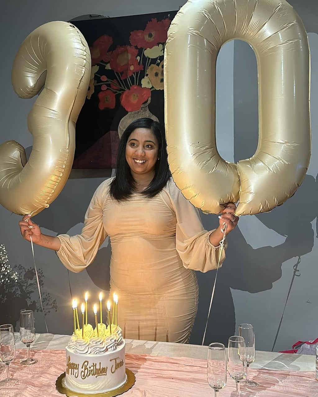 Number 0 Balloon 40 Inch - Cream Birthday Decoration for Milestone Celebrations