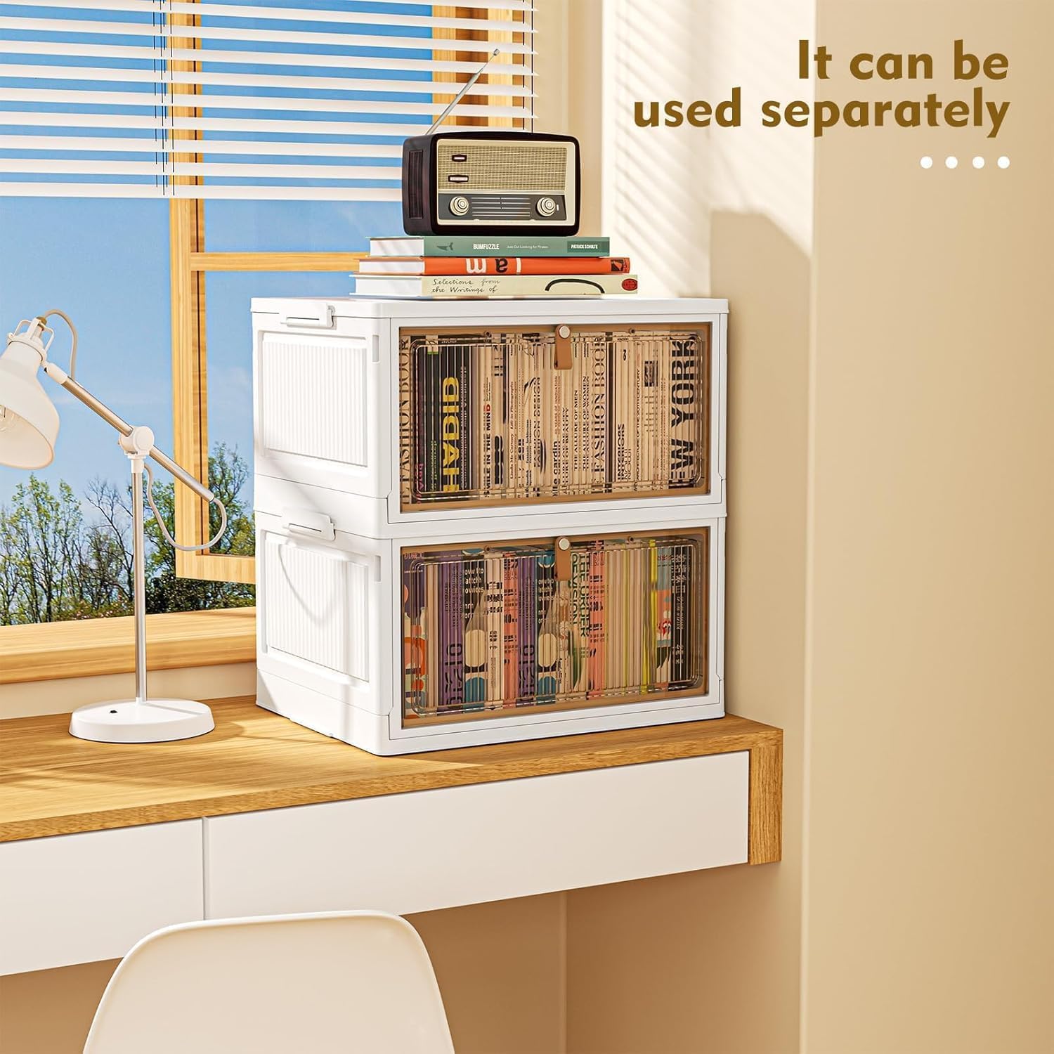 YFXCVSL 4-Tier Plastic Storage Bins with Lid - Stackable 28QT Containers with Wheels for Easy Organization