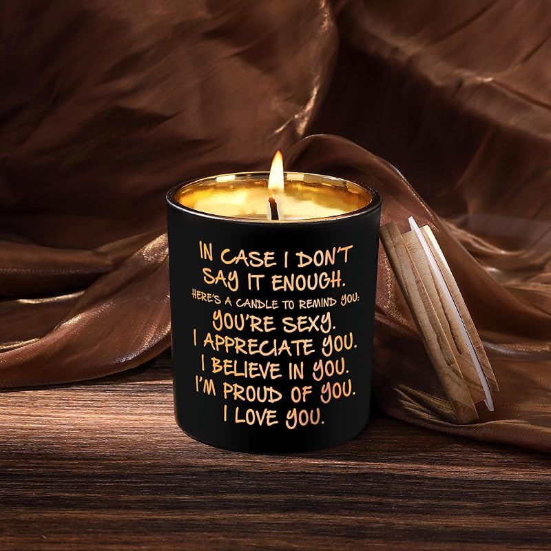 Lavender Scented Candle Gift for Him - Funny BFJLIFE Candle for Husband & Boyfriend (For Him-I love you)