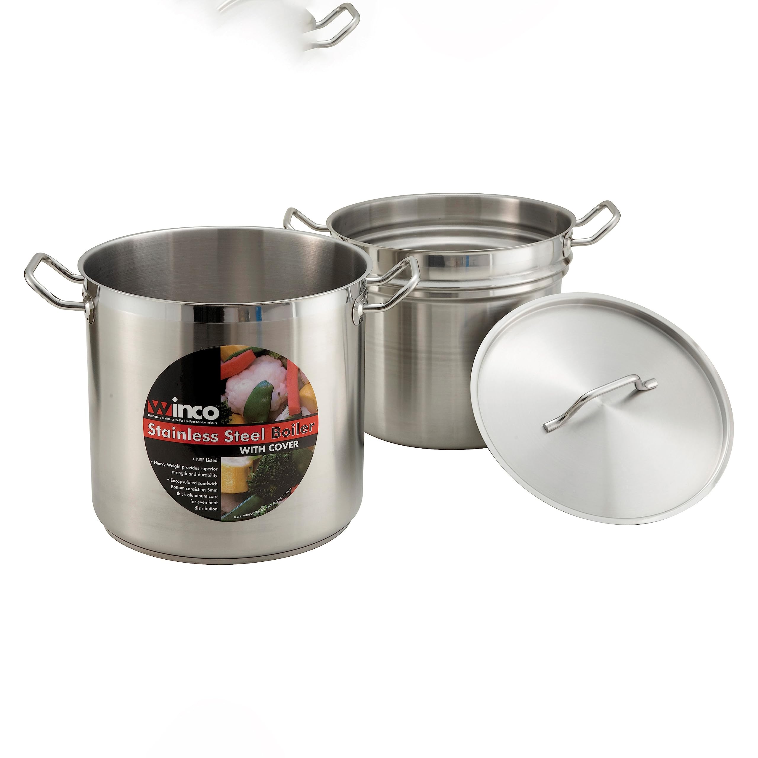 Winco 12qt S/S Double Boiler w/Cover