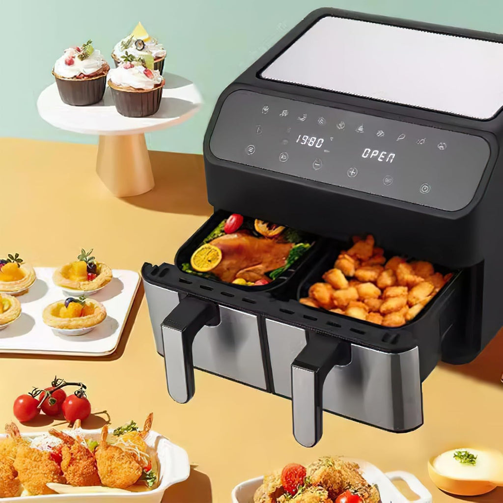 Skiennix Air Fryer Liners - 200 Sheets Non-Stick Parchment Paper for Ninja Dual Foodi & Toaster Ovens