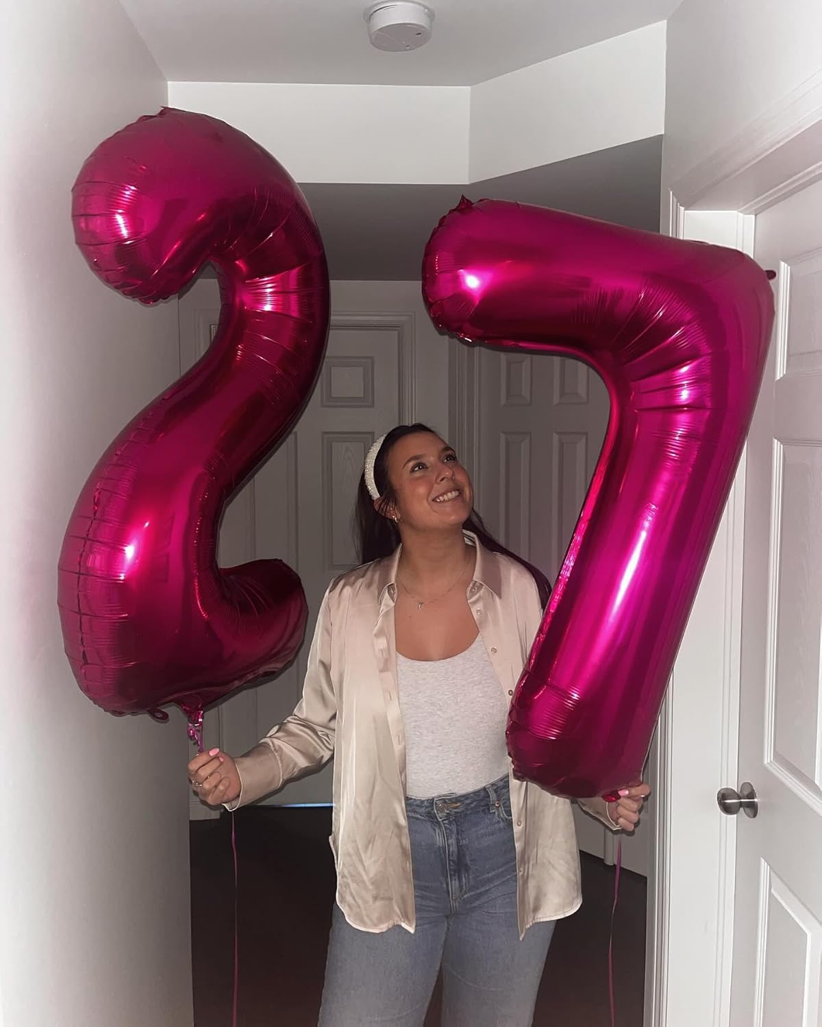 Number 7 Balloon by [Brand Name] - 40 Inch Hot Pink Giant Foil Balloon for 7th Birthday Party Decorations
