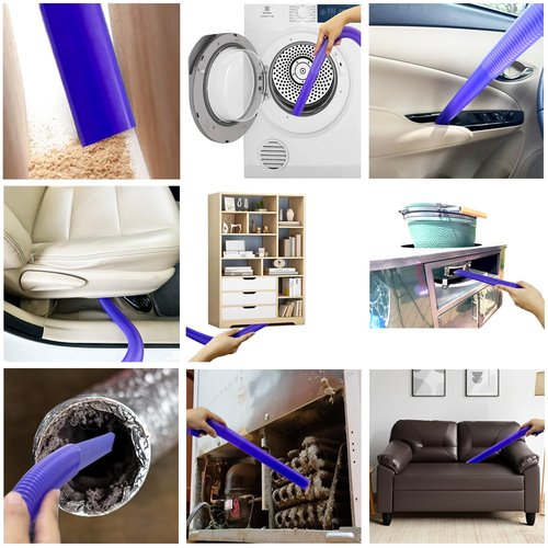 For Dyson V7 V8 V10 V11 V15 Vacuum Accessories & Attachment -Traceless Dust Brush & Dryer Vent Cleaner Kit - Refrigerator Condenser Coil Brush- Flexible Crevice Tool for Small Crevice & Car Detailing