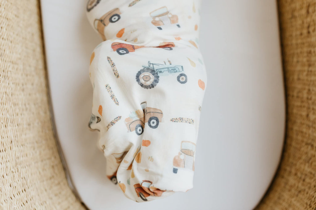 Copper Pearl Large Premium Knit Baby Swaddle Receiving Blanket Hayride
