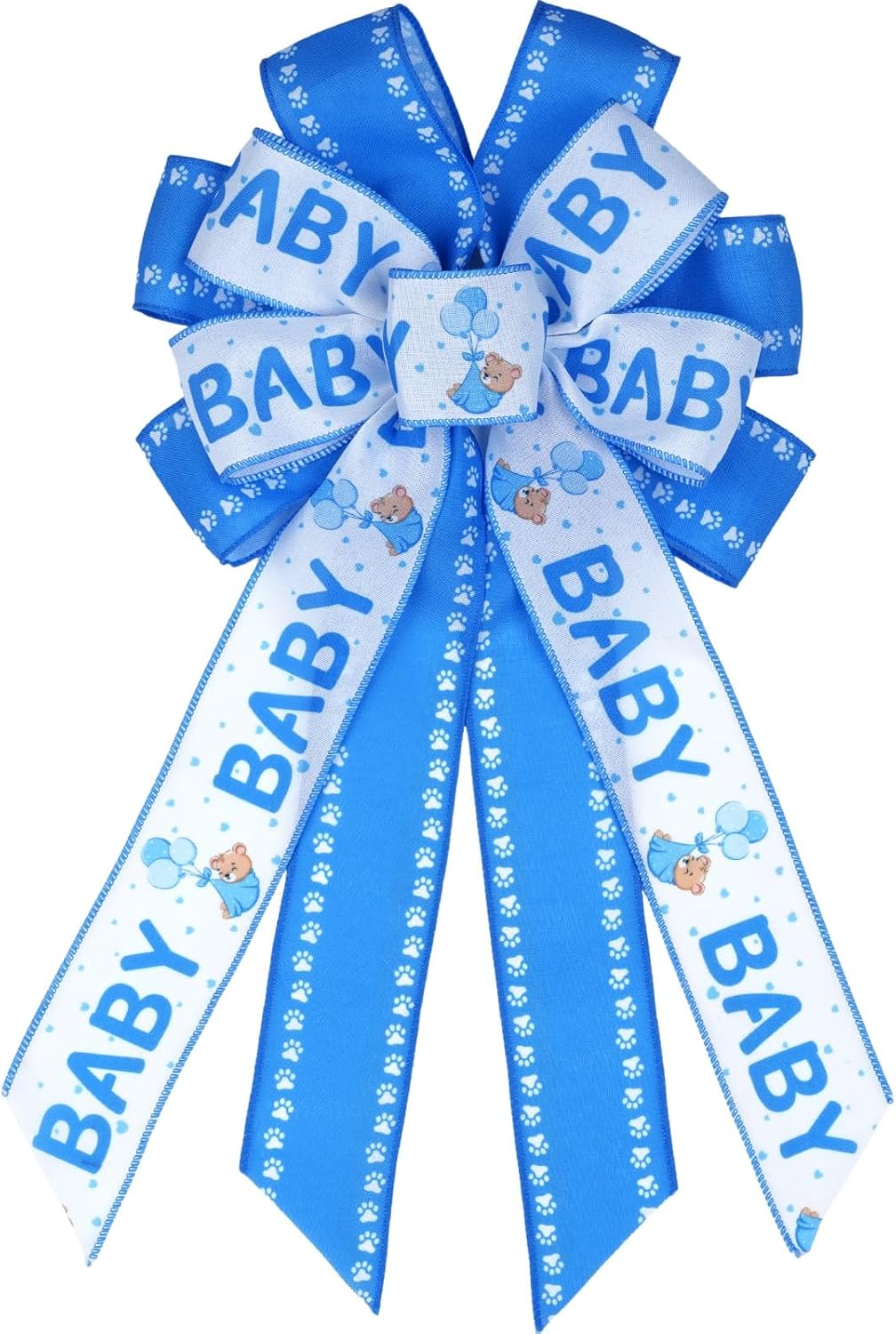 Skiennix Large Blue Baby Shower Bow - Perfect Welcome Home Decoration for Boys | Indoor/Outdoor Use