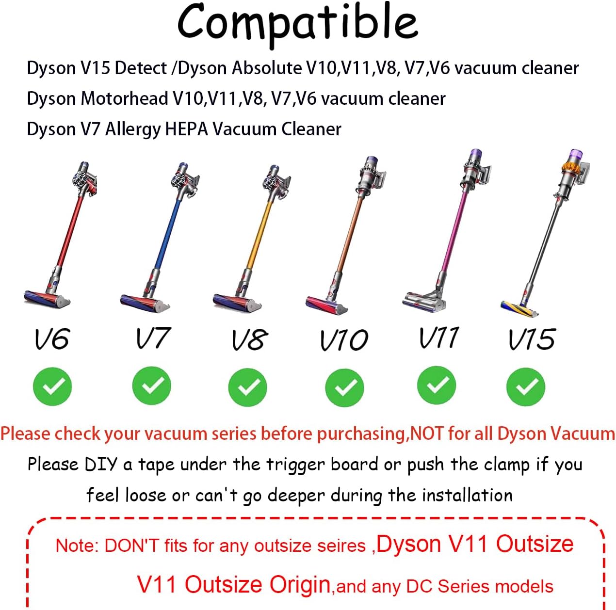 REEYEAR Power Button Control Clamp - Compatible with Dyson V6, V7, V8, V10, V11, V15 | 2-Pack for Effortless Use