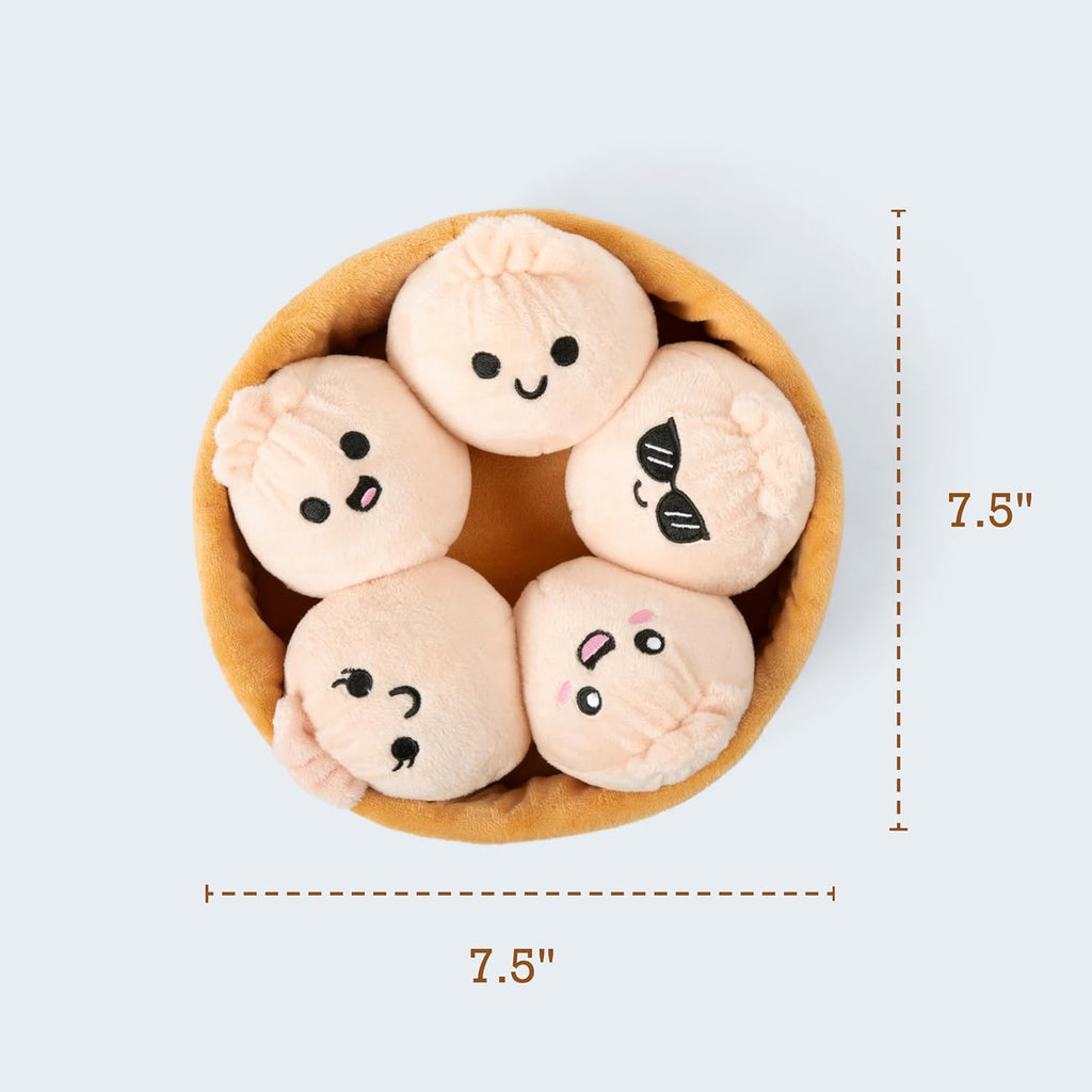 WHAT DO YOU MEME? Emotional Support Dumplings | Cuddly Plush Toy Set with 5 Dumplings & Basket for Mom