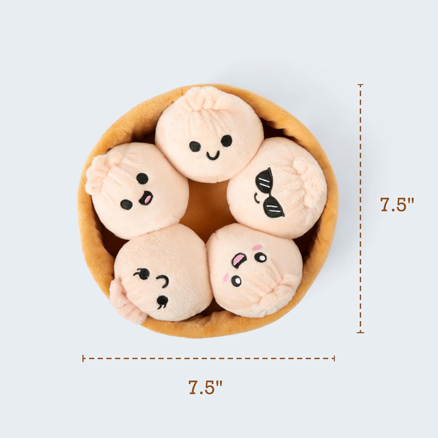 WHAT DO YOU MEME? Emotional Support Dumplings | Cuddly Plush Toy Set with 5 Dumplings & Basket for Mom