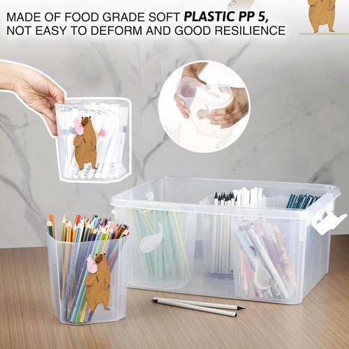 Loobuu 17QT Plastic Storage Bin with Lid - Stackable Clear Organizer Box for Crafts & Toys