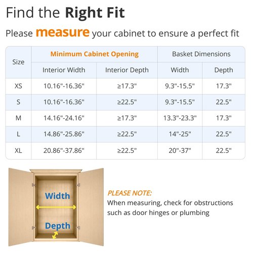 KIKIBRO Expandable Pull Out Drawer Cabinet Organizer, Adjustable Width Bottom-Mounted Slide Out Storage Shelves for Cabinets, Required Cabinet Size (14.86"~25.86", D≥22.5"), 1 Pack