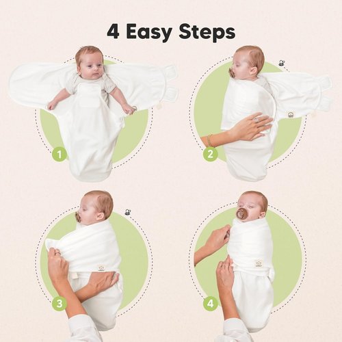 KeaBabies Baby Swaddle Sleep Sacks - Soft & Durable 3-Pack for Newborns 0-3 Months | Easy Diaper Change