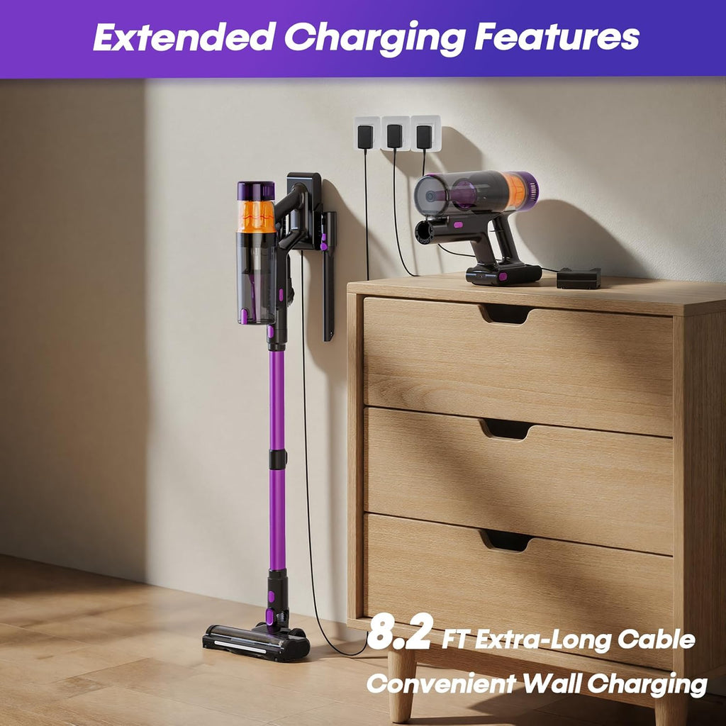 Skiennix Cordless Vacuum Cleaner - 650W, 48KPa Suction Power, Lightweight & Self-Standing Design for Pet Hair & Carpets