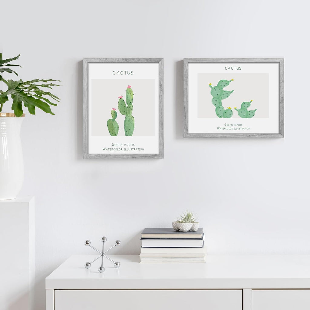 Upsimples 11x14 Picture Frame - Display 8x10 Photos with Mat or 11x14 Without | Gray, 1 Pack