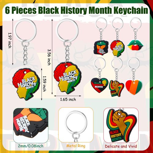 Funnymoom 18 Pcs Black History Month Gifts for Women Men 16 oz Black History Month Glasses Cups with Bamboo Lids and Straws African Flag Makeup Bags Juneteenth Rubber Keychain for Holiday Present
