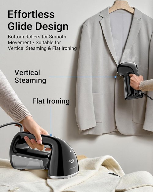 Bear Steamer Handheld Garment Steamer - 1500W Fast Heat-Up Fabric Wrinkle Remover | 240ml Tank, Portable for Home & Travel