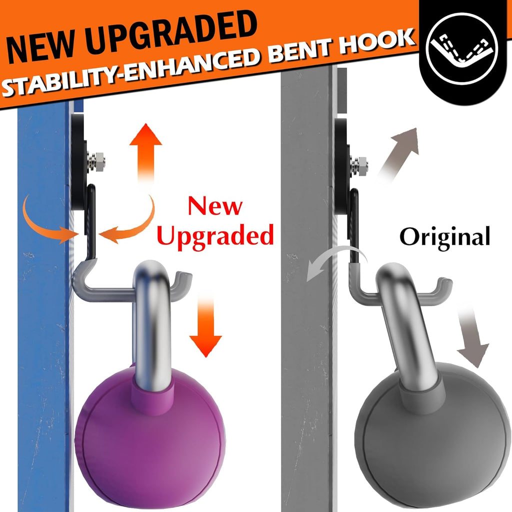 ULIBERMAGNET Heavy-Duty Magnetic Hooks - 4 Pack Strong Magnet Hooks for Tools & Garage Storage (Gray)