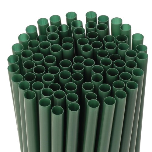 Lpaacat Disposable Plastic Straws Dark Green,Drinking Straw for Coffee House, Diner- for Beverage, Juice, Soda, Bar Supplies, Individually Wrapped, 200 Counts
