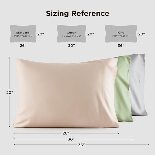 Bedsure King Size Pillow Cases - Cooling Rayon Bamboo White Pillow Covers, Silky Soft & Envelope Closure, 20x36 Inches