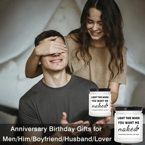 Homsolver Gifts for Him Boyfriend Husband Men, Funny Birthday Anniversary Christmas Valentines Romantic Gifts for Him, Boyfriend, Husband, Naughty Unique Lavender Candle